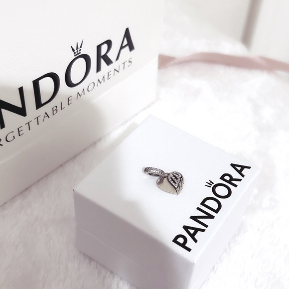 PANDORA Heart & Angel Dangle Charm w/box - Picture 4 of 9